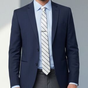 Nautica Gray and Blue Striped Tie Classic Design
